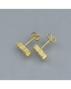 Ohrstecker Plättchen kurz in vergoldetem Silber