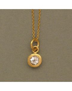 Elegant Gilded Necklace with Topaz Pendant
