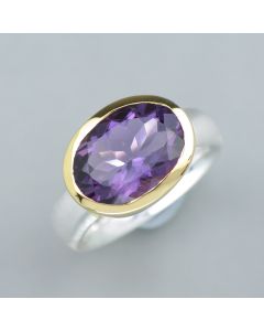 Ring Amethyst in vergoldetem Silber