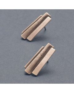 “Barbara” Large Blackened Silver Ear Studs