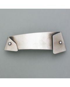 Folded hair clip silver tone