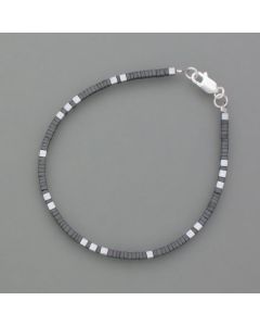 Delicate bracelet hematite, silver