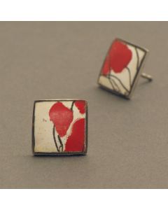 “Poppy” Silver Ear Studs