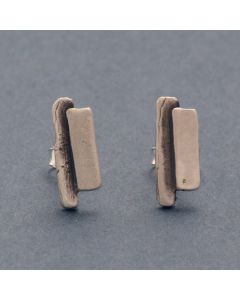 “Barbara” Small Blackened Silver Ear Studs