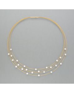 Chain floating beads, silver plated