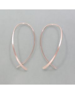 Silver earrings long and delicate, rosé gold plated
