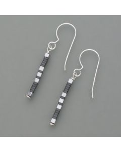 Delicate earrings hematite, silver