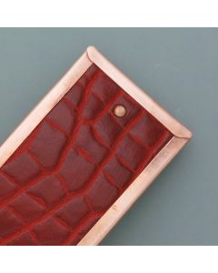Hair clip red leather / bronze