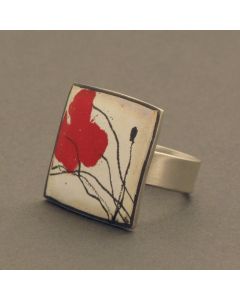 “Poppy” Silver Ring