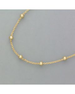 Gold plated silver ball necklace