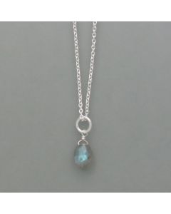 small pendant labradorite drops and sterling silver
