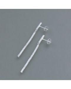 Ohrstecker Plättchen lang, Silber