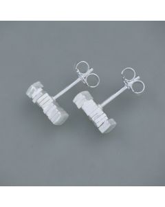 Ohrstecker Plättchen kurz, Silber