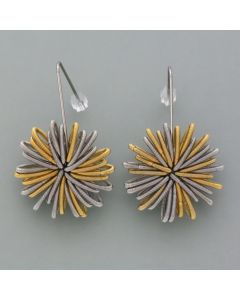 Earrings organic steel, gold plated