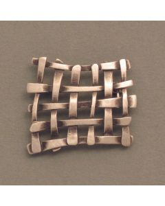 Silver brooch braided struts small, blackened