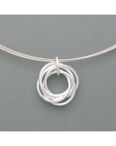Small pendant playful rings made of silver