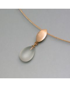 Rose Gold-Plated Matte Rock Crystal Pendant