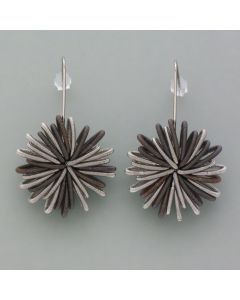 Earrings organic steel, blackened