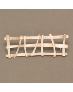 Silver brooch white braided struts
