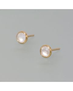 Delicate moonstone studs, gold plated