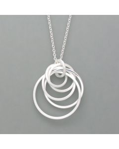 Large pendant playful rings made of silver