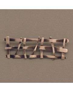 Silver brooch braided struts narrow, blackened