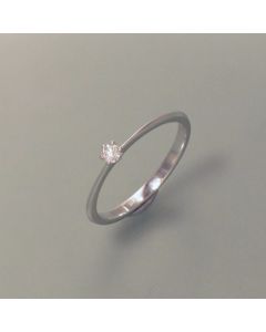 White Gold Ring with Diamond