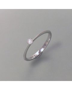 White Gold Ring with Small Diamond