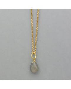 small pendant labradorite drop and gold plated silver