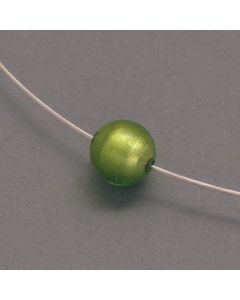 Silver Necklace with Light Green Murano Glass Bead