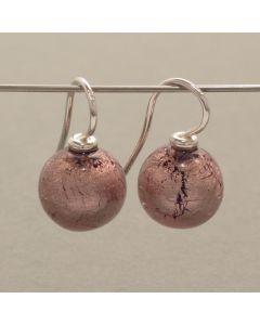 Aubergine Murano Glass Bead Earrings