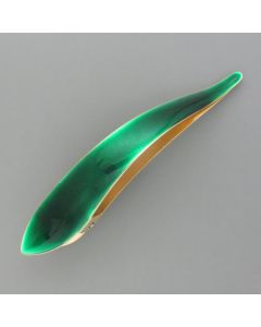 Hair clip green enamel