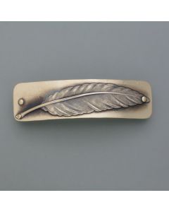 Brass feather hair clip