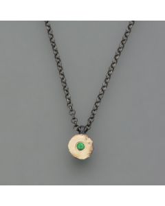 Blackened necklace with tsavorite, patina