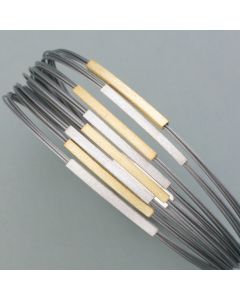 Multi-hoop Bracelet with chopsticks, bicolor