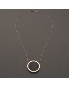 Round Ebony Pendant Necklace