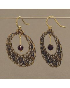 Vintage Earrings with Garnet