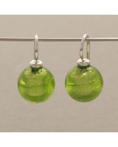Light Green Murano Glass Bead Earrings