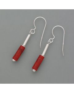 Earrings foam coral sticks silver