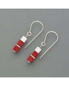 Cube earrings foam coral