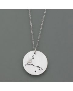 Zodiac sign pendant Pisces made of sterling silver with a diamond