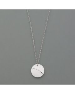 Zodiac sign pendant Aries made of sterling silver with a diamond