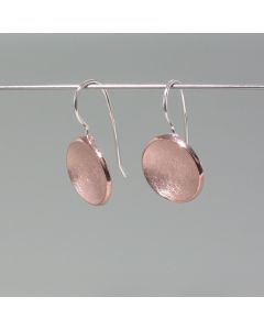 Earrings small silver shell, rosé gold plated