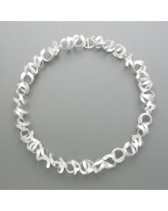 Chain large silver tagliatelle