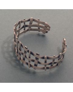 “Lattice” Narrow Blackened Silver Bracelet