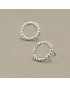 Delicate Silver Bead Ear Studs