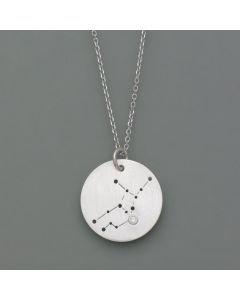 Zodiac sign pendant Virgo made of sterling silver with a diamond