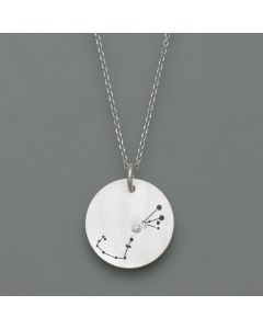 Zodiac sign pendant Scorpio made of sterling silver with a diamond
