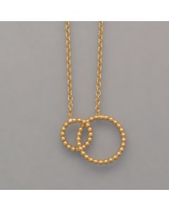 Necklace with Two Gold-Plated Silver Rings