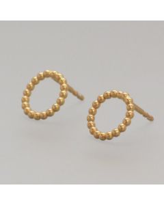 Delicate Gold-Plated Silver Bead Ear Studs